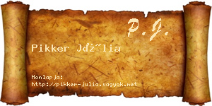 Pikker Júlia névjegykártya